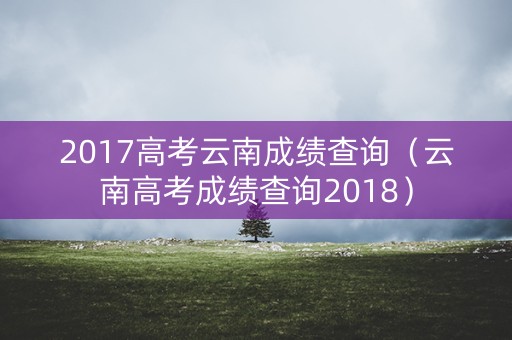 2017高考云南成绩查询（云南高考成绩查询2018）