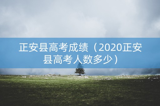 正安县高考成绩（2020正安县高考人数多少）