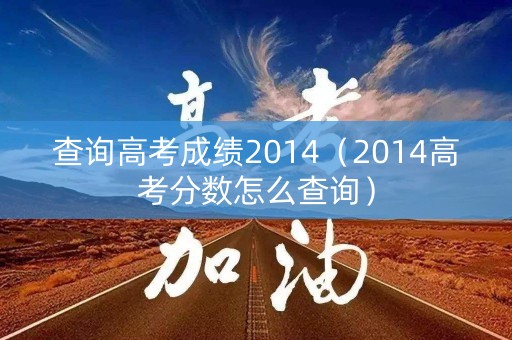 查询高考成绩2014（2014高考分数怎么查询）