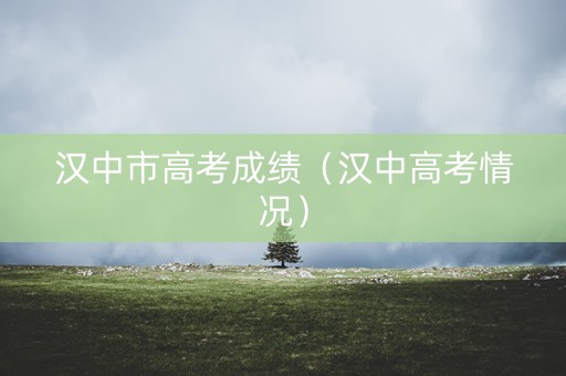 汉中市高考成绩（汉中高考情况）