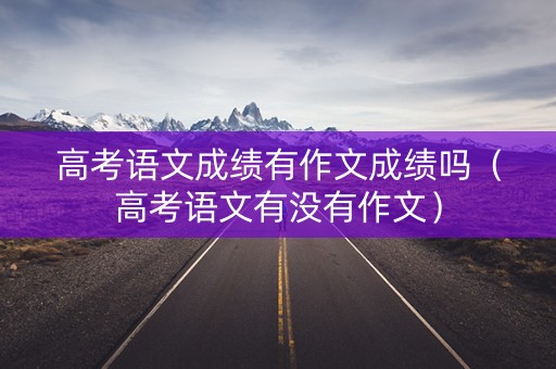 高考语文成绩有作文成绩吗（高考语文有没有作文）