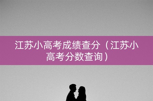 江苏小高考成绩查分（江苏小高考分数查询）