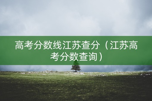 高考分数线江苏查分（江苏高考分数查询）