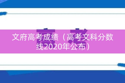 文府高考成绩（高考文科分数线2020年公布）