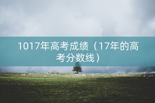 1017年高考成绩（17年的高考分数线）
