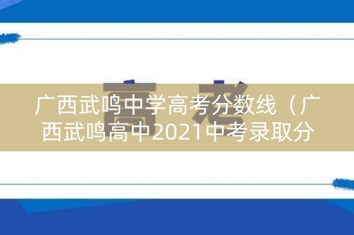 广西武鸣中学高考分数线（广西武鸣高中2021中考录取分数线）