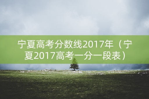 宁夏高考分数线2017年（宁夏2017高考一分一段表）