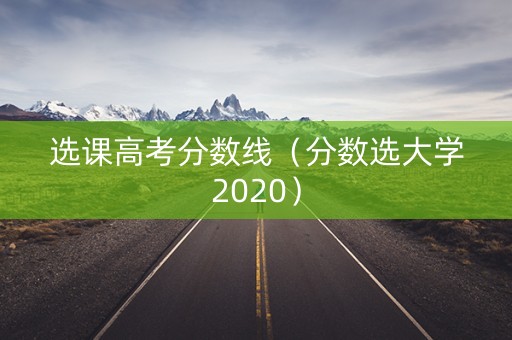 选课高考分数线（分数选大学2020）