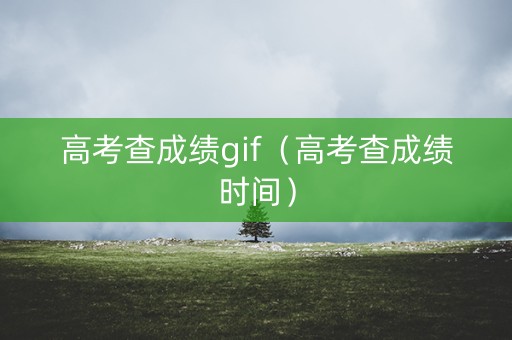 高考查成绩gif（高考查成绩时间）