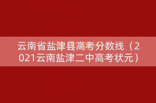 云南省盐津县高考分数线（2021云南盐津二中高考状元）
