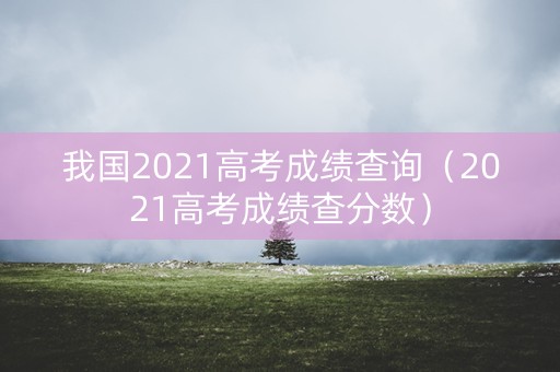 我国2021高考成绩查询（2021高考成绩查分数）