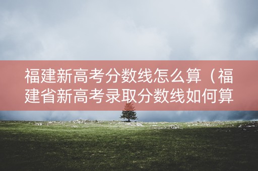 福建新高考分数线怎么算（福建省新高考录取分数线如何算?）