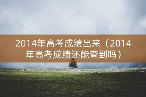 2014年高考成绩出来（2014年高考成绩还能查到吗）