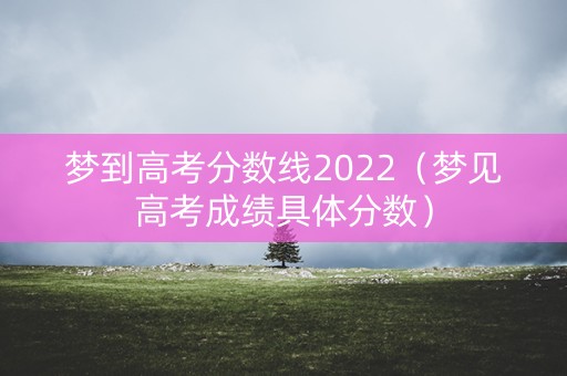 梦到高考分数线2022（梦见高考成绩具体分数）