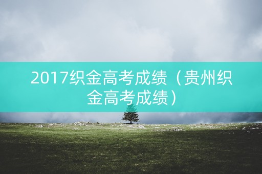 2017织金高考成绩（贵州织金高考成绩）