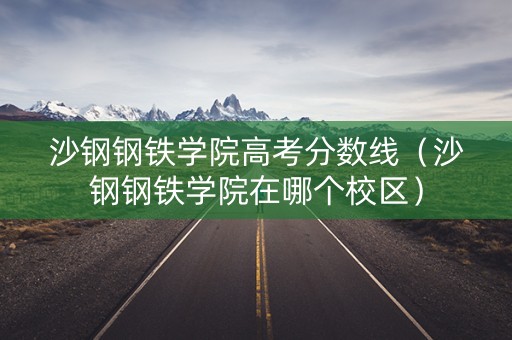 沙钢钢铁学院高考分数线（沙钢钢铁学院在哪个校区）