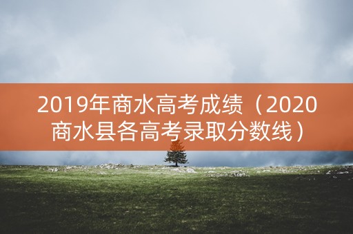 2019年商水高考成绩（2020商水县各高考录取分数线）