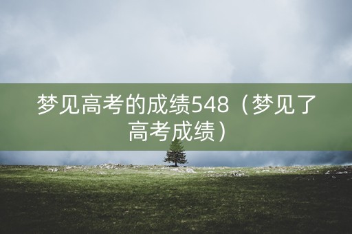 梦见高考的成绩548（梦见了高考成绩）