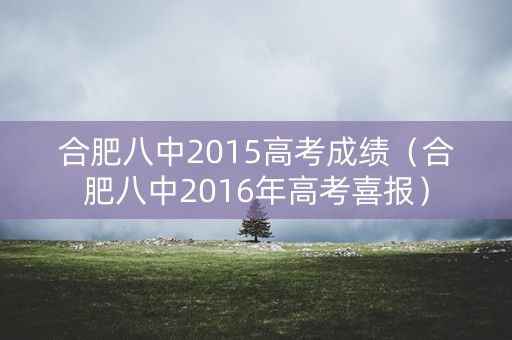 合肥八中2015高考成绩（合肥八中2016年高考喜报）