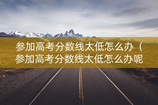 参加高考分数线太低怎么办（参加高考分数线太低怎么办呢）