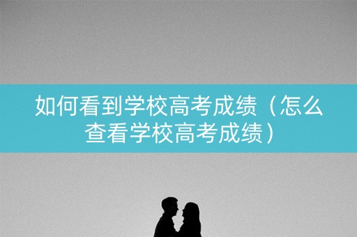 如何看到学校高考成绩（怎么查看学校高考成绩）
