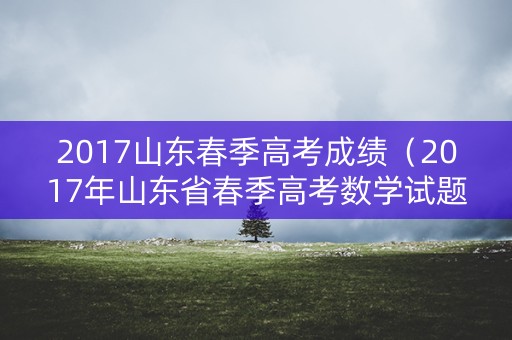 2017山东春季高考成绩（2017年山东省春季高考数学试题）