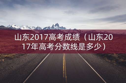 山东2017高考成绩（山东2017年高考分数线是多少）