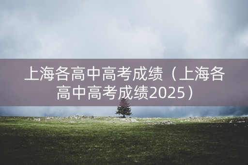 上海各高中高考成绩(上海各高中高考成绩2025) 上海各高中高考成绩(上海各高中高考成绩2025)