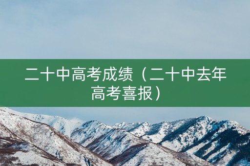 二十中高考成绩（二十中去年高考喜报）