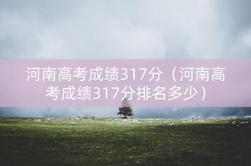河南高考成绩317分(河南高考成绩317分排名多少) 河南高考成绩317分(河南高考成绩317分排名多少)
