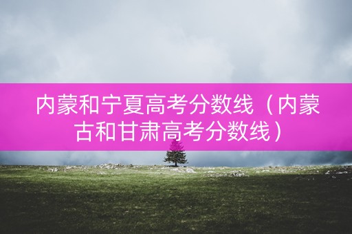 内蒙和宁夏高考分数线（内蒙古和甘肃高考分数线）