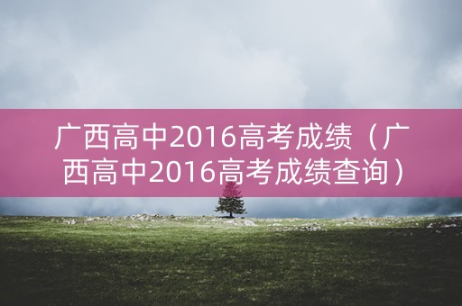 广西高中2016高考成绩(广西高中2016高考成绩查询) 广西高中2016高考成绩(广西高中2016高考成绩查询)