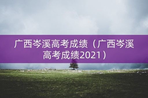 广西岑溪高考成绩（广西岑溪高考成绩2021）