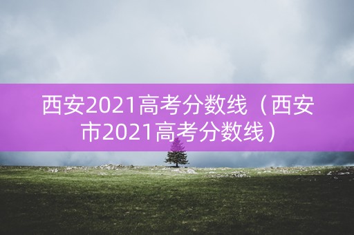 西安2021高考分数线（西安市2021高考分数线）