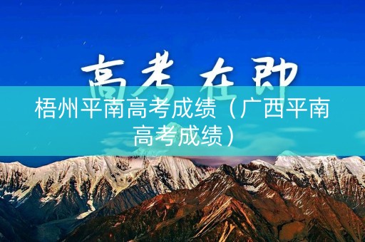 梧州平南高考成绩（广西平南高考成绩）