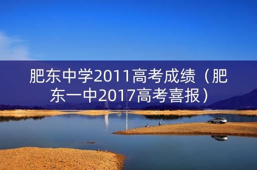 肥东中学2011高考成绩（肥东一中2017高考喜报）