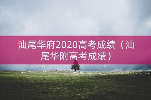 汕尾华府2020高考成绩(汕尾华附高考成绩) 汕尾华府2020高考成绩(汕尾华附高考成绩)