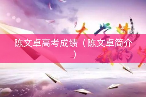 陈文卓高考成绩（陈文卓简介）
