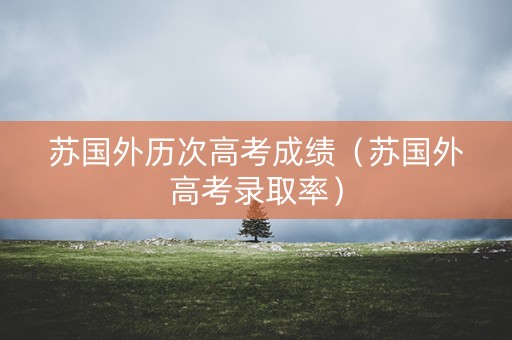 苏国外历次高考成绩（苏国外高考录取率）