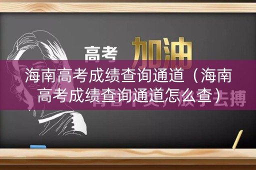 海南高考成绩查询通道（海南高考成绩查询通道怎么查）