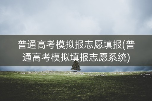 普通高考模拟报志愿填报(普通高考模拟填报志愿系统)