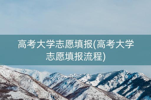 高考大学志愿填报(高考大学志愿填报流程)