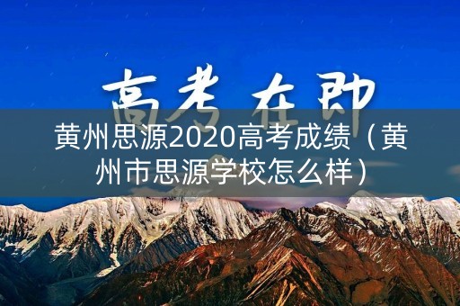 黄州思源2020高考成绩（黄州市思源学校怎么样）