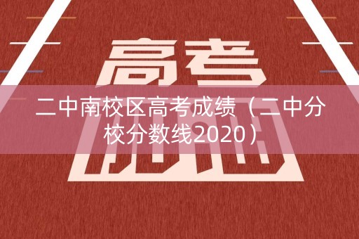 二中南校区高考成绩（二中分校分数线2020）