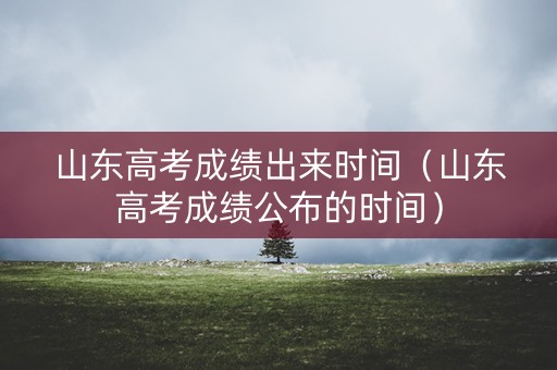 山东高考成绩出来时间（山东高考成绩公布的时间）