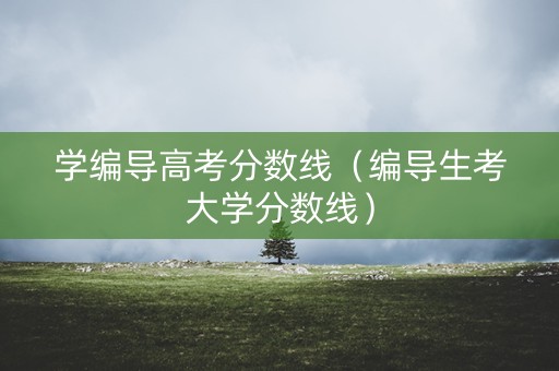 学编导高考分数线（编导生考大学分数线）