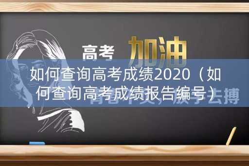 如何查询高考成绩2020(如何查询高考成绩报告编号) 如何查询高考成绩2020(如何查询高考成绩报告编号)
