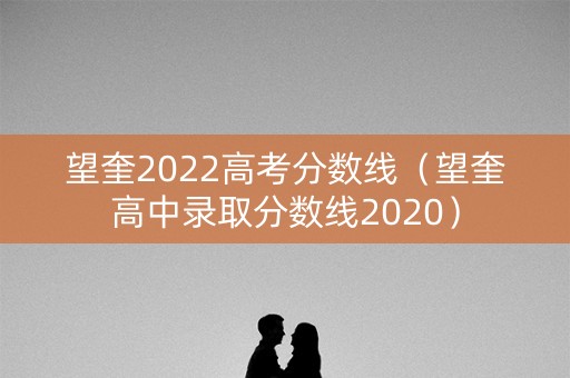 望奎2022高考分数线（望奎高中录取分数线2020）