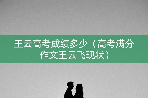 王云高考成绩多少（高考满分作文王云飞现状）