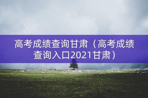 高考成绩查询甘肃（高考成绩查询入口2021甘肃）